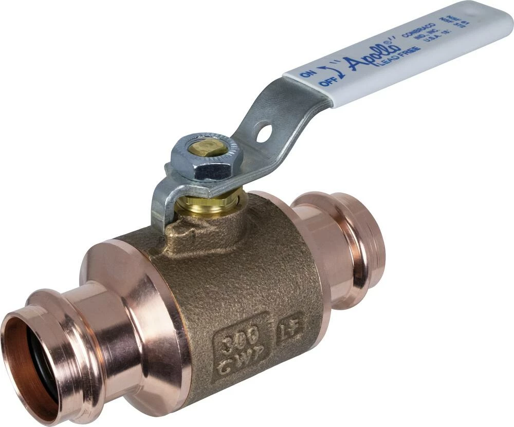 Best Sale โค๏ธ Apollo Valves 77WCLF Series 1-1/4 in. Bronze Full Port Press Ball Valve โญ